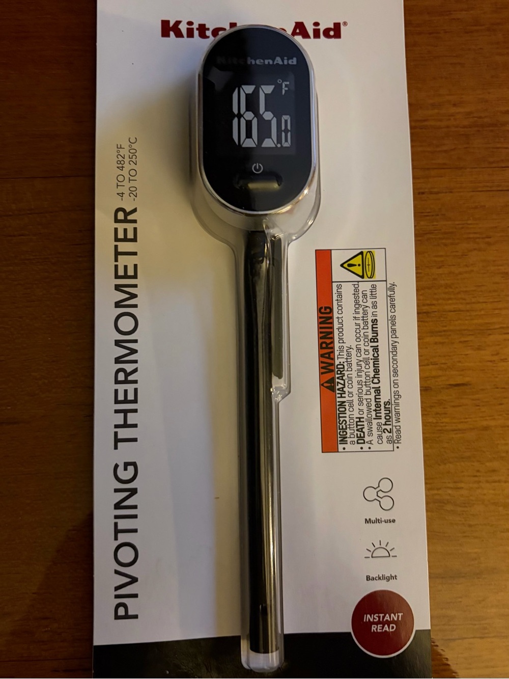 KitchenAid Black & Silver Pivoting Instant-Read Thermometer